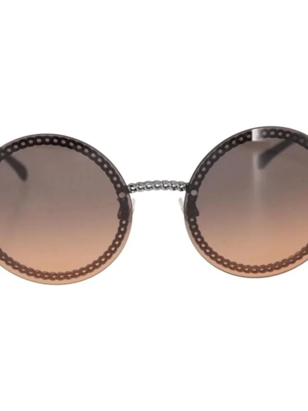 CHANEL Chain Sunglasses metal Brown CC Auth 165927SM